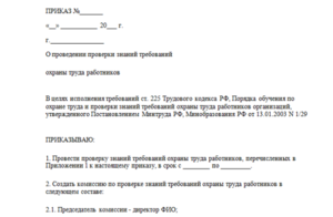 Приказ о создании комиссии по электробезопасности образец