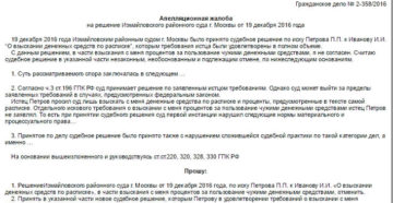 Апелляционная жалоба по гражданскому делу образец, бланк, типовая форма