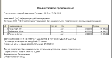 Коммерческое предложение пример Коммерческое предложение пример
