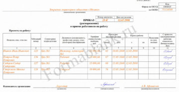 Форма Т-1