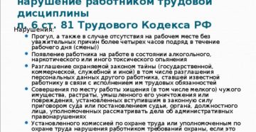 Увольнение за грубое нарушение трудовой дисциплины