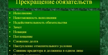 Прекращение обязательств
