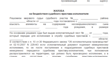 Жалоба на бездействие судебного пристава, образец, бланк