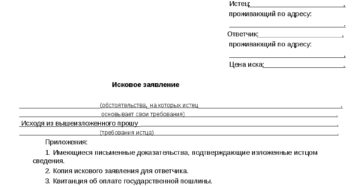 Иск в суд образец бланк Иск в суд образец бланк