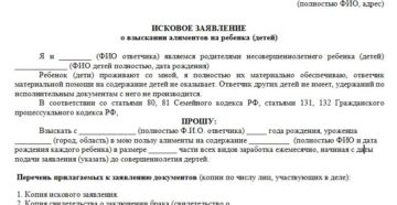 Заявление о взыскании алиментов образец бланк Заявление о взыскании алиментов образец бланк