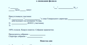 Образец протокола о ликвидации
