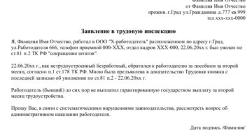 Жалоба на работодателя образец бланк