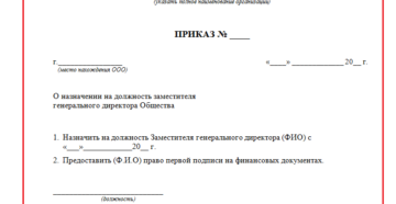 Приказ о назначении генерального директора ООО образец бланк